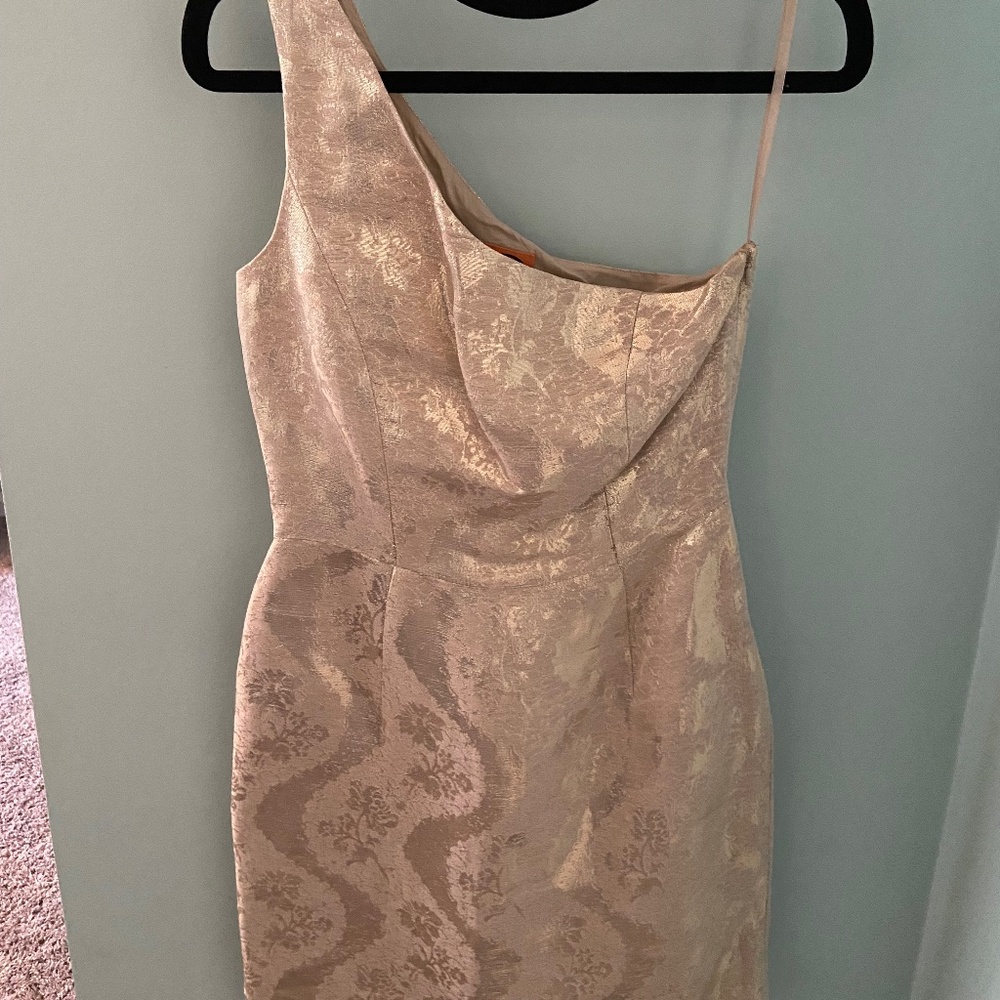 Gold Tory Burch One Shoulder Dress